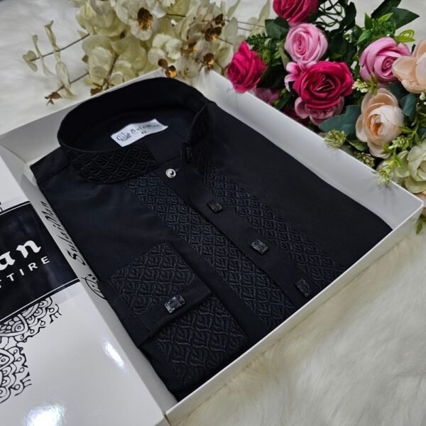 Premium Black Panjabi - Image 2
